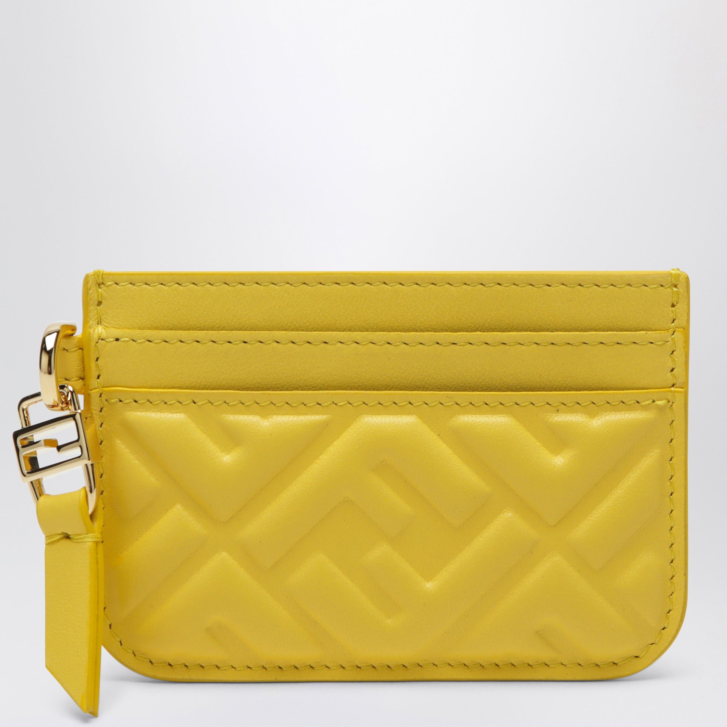Fendi Fendi Yellow Nappa Leather Baguette Card Case With Ff Motif Size ONE SIZE - 1 Thumbnail