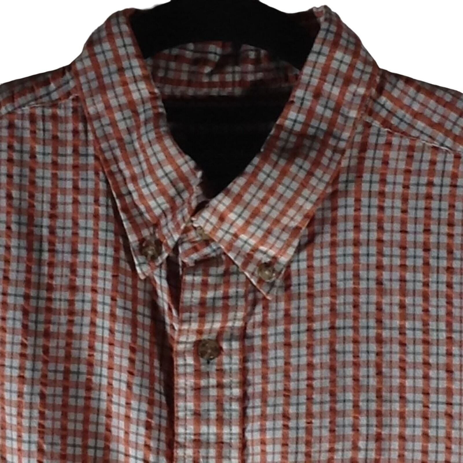 Eddie Bauer Eddie Bauer Orange Plaid Checkered Button Down Short Sleeve Size US M / EU 48-50 / 2 - 3 Thumbnail