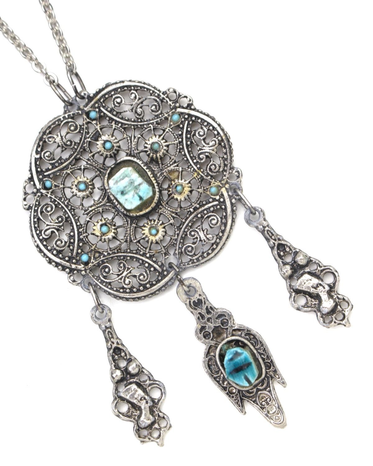 Vintage 2000S JAPANESE MADE CELESTIAL FILIGREE TALISMAN NECKLACE Size ONE SIZE - 3 Thumbnail