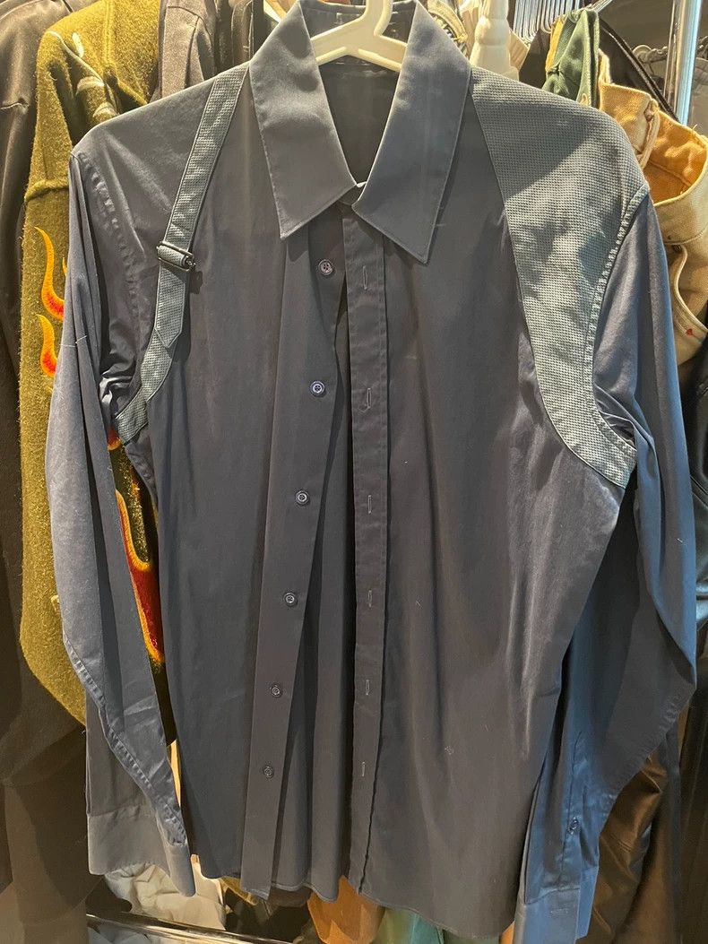 Alexander McQueen Alexander McQueen Navy Blue Shirt with Straps- DMC Size US L / EU 52-54 / 3 - 1 Thumbnail