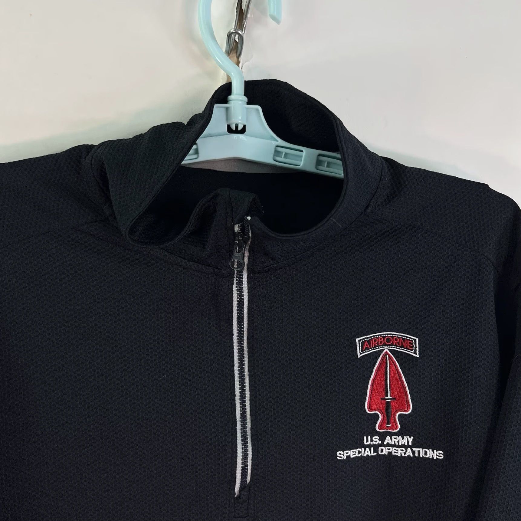 Vintage Airborn US Army Special Ops 1/4 Zip Activewear Sweatshirt Mens Size L Black Size US L / EU 52-54 / 3 - 4 Thumbnail
