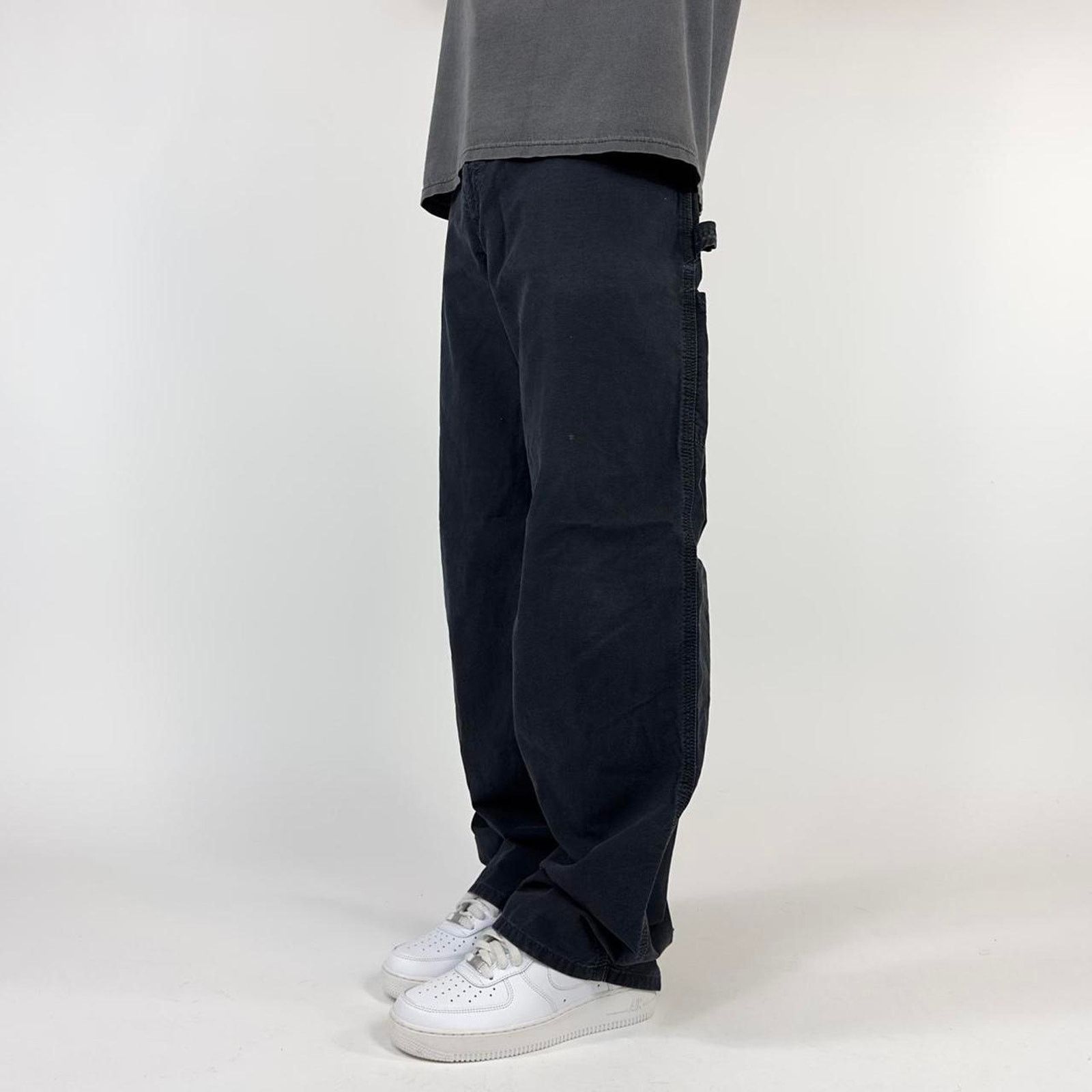 Carhartt × StraightFaded Y2K Carhartt Faded Black Carpenter Wide-Leg Streetwear Pants Size US 36 / EU 52 - 5 Thumbnail