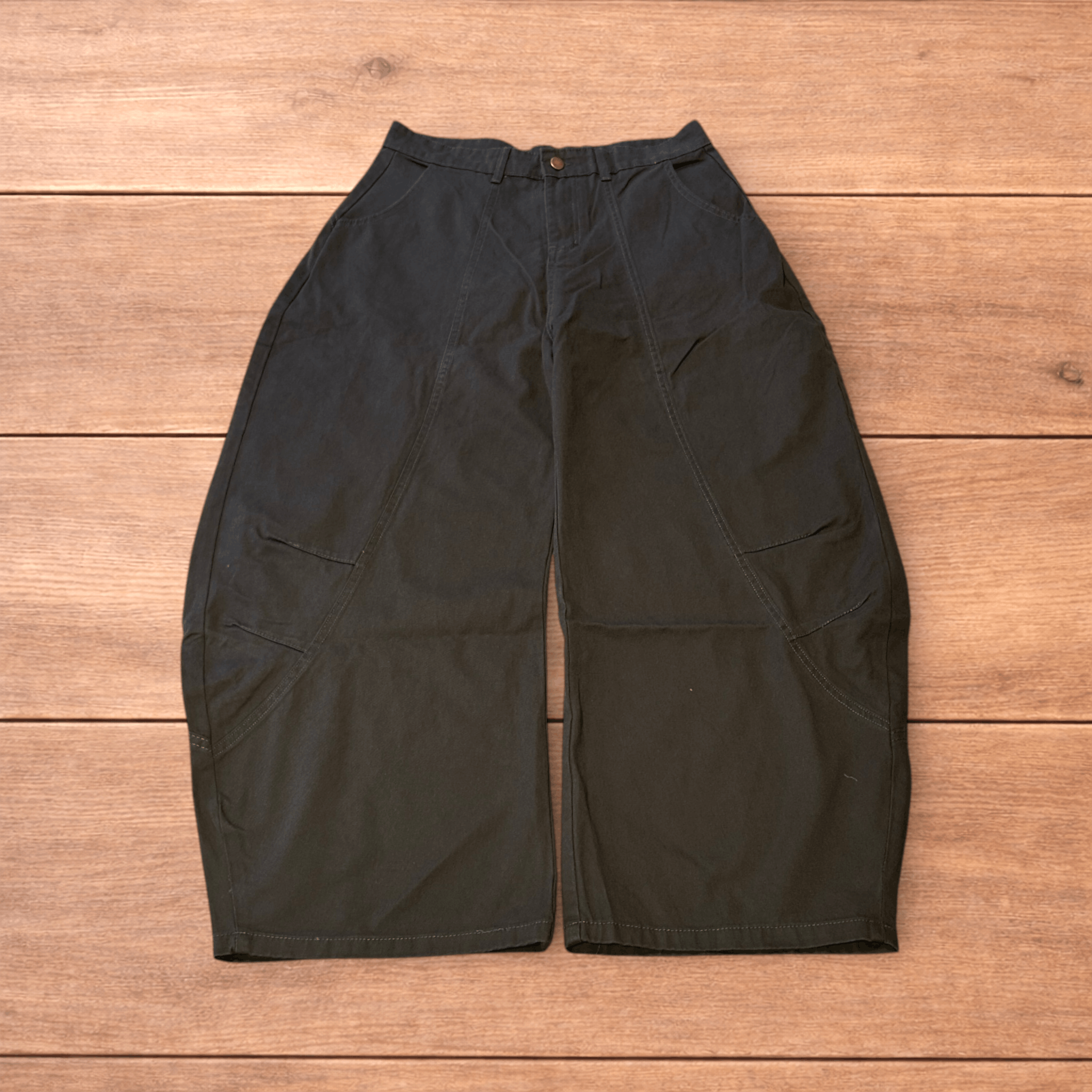 Japanese Brand Vintage Military style baggy wide leg trousers in grey. Size US 36 / EU 52 - 1 Thumbnail