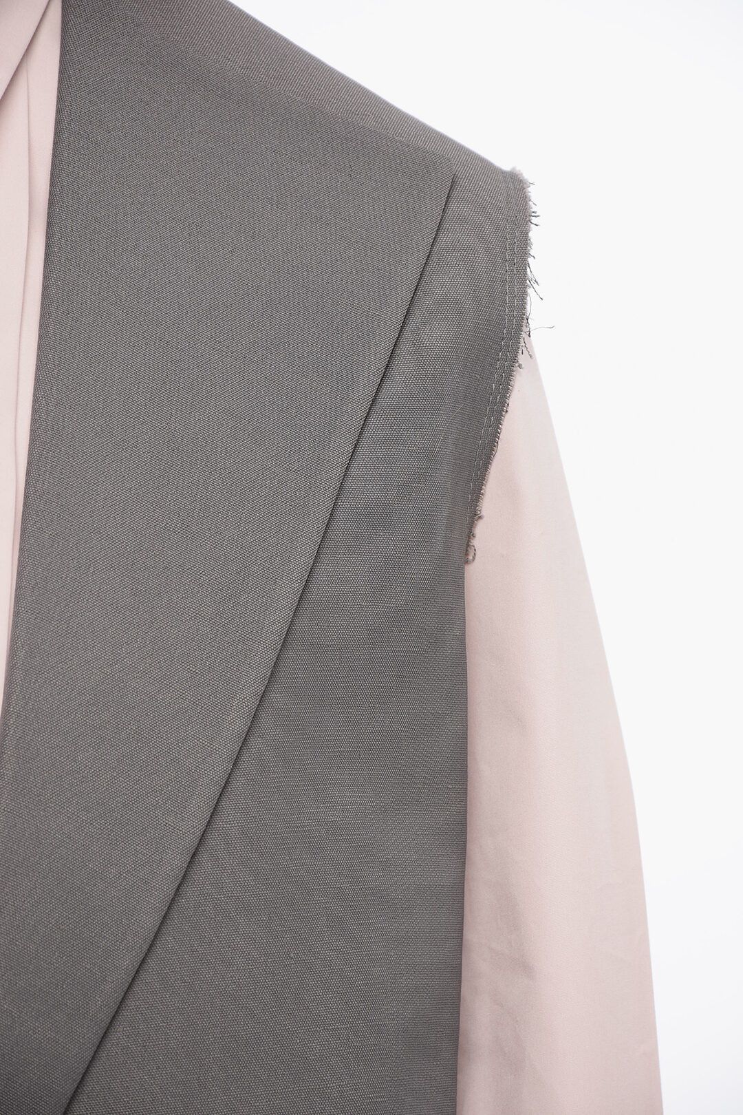 Jil Sander og1mm1225 Flax Blend Buttonless Vest in Grey Size L / US 10 / IT 46 - 3 Thumbnail