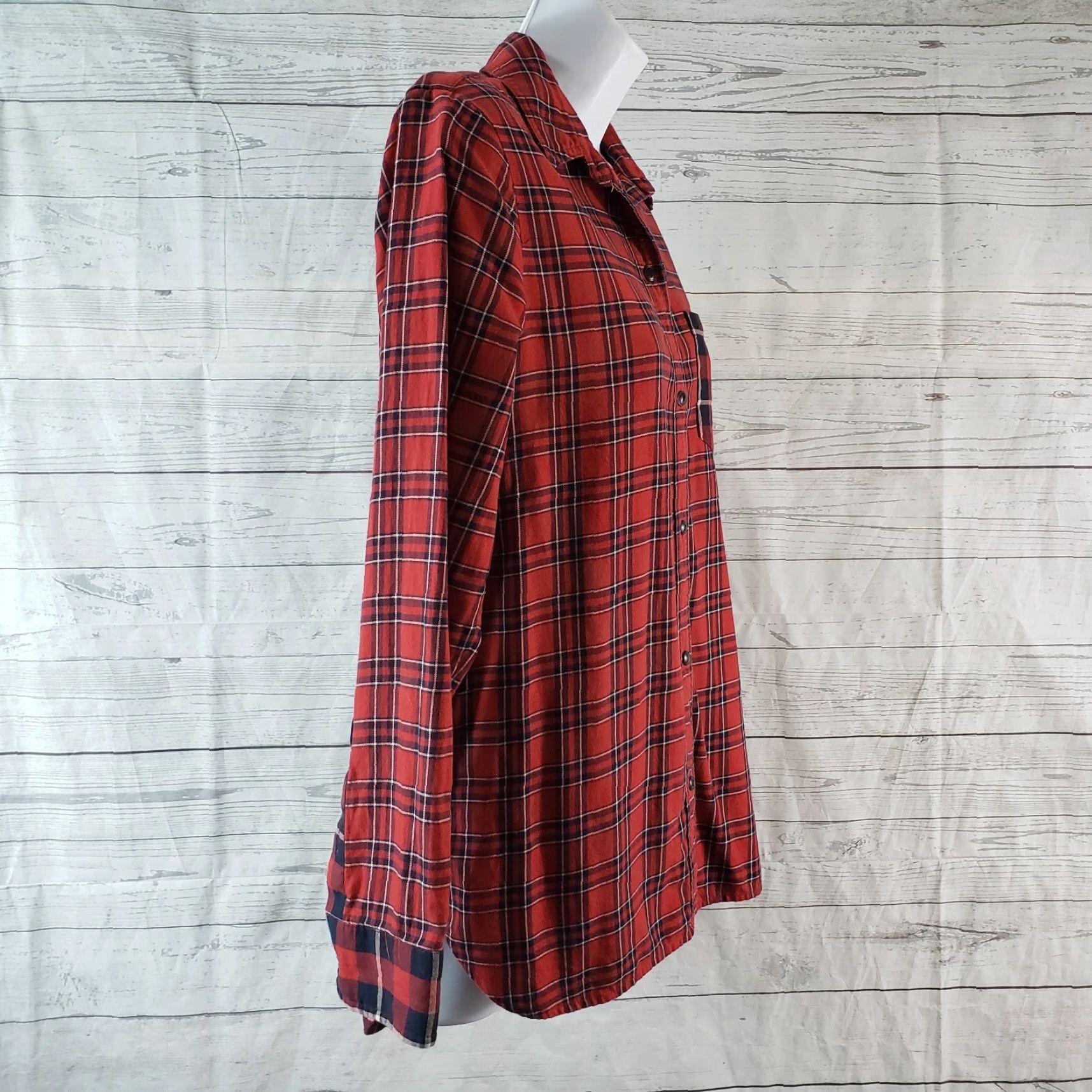Madewell Madewell Womens Button Front Shirt Sz Small Red Plaid Long Sleeve Cotton Shirt Size S / US 4 / IT 40 - 3 Thumbnail