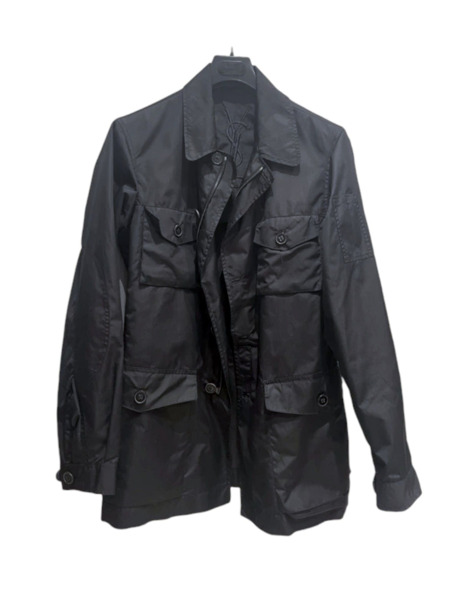 Yves Saint Laurent Yves Saint Laurent Rive Gauche Black Field Jacket, early 00s Size US L / EU 52-54 / 3 - 1 Thumbnail