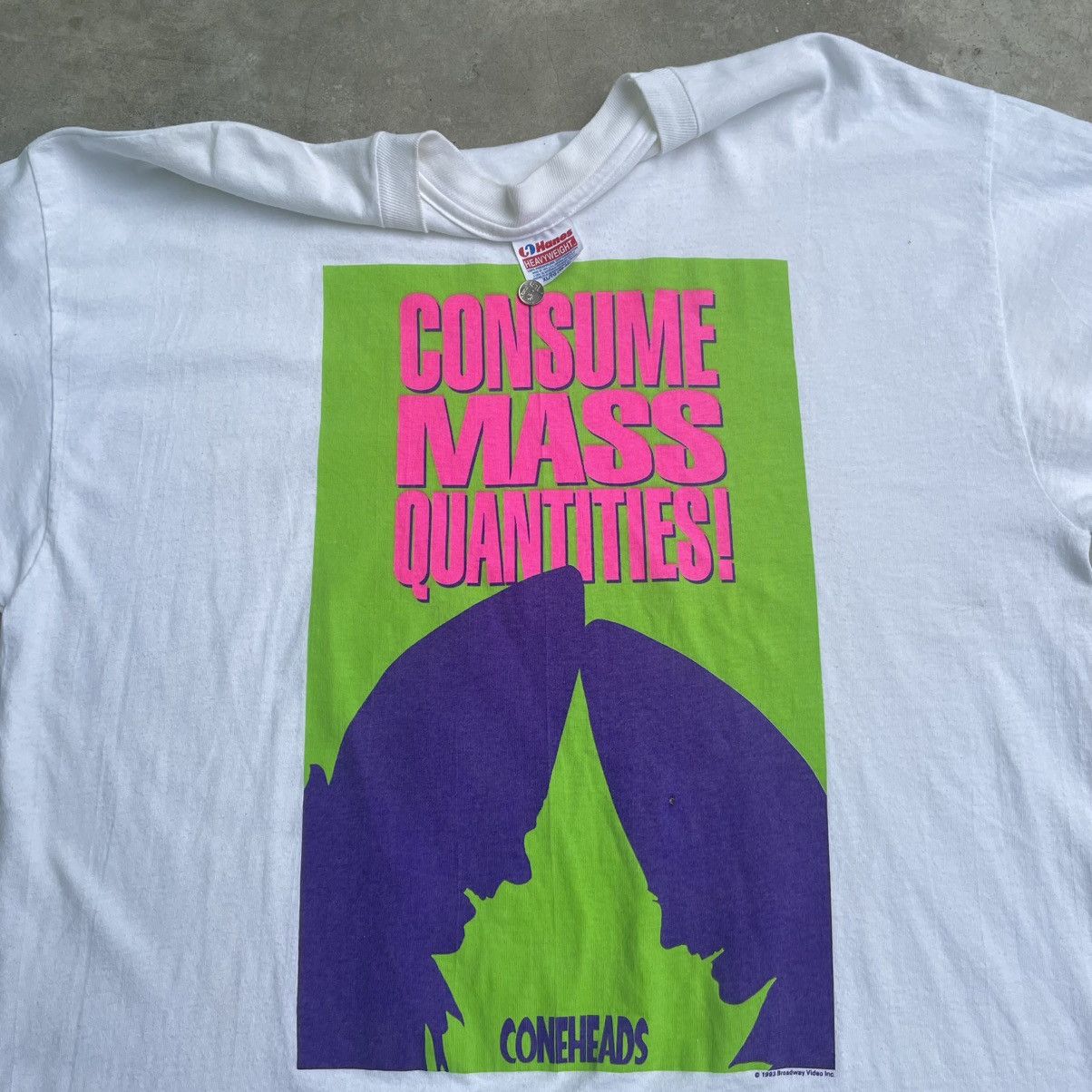 Vintage 1993 Coneheads Movie Promo "Consume Mass Quantities" Shirt Size US XL / EU 56 / 4 - 1 Thumbnail