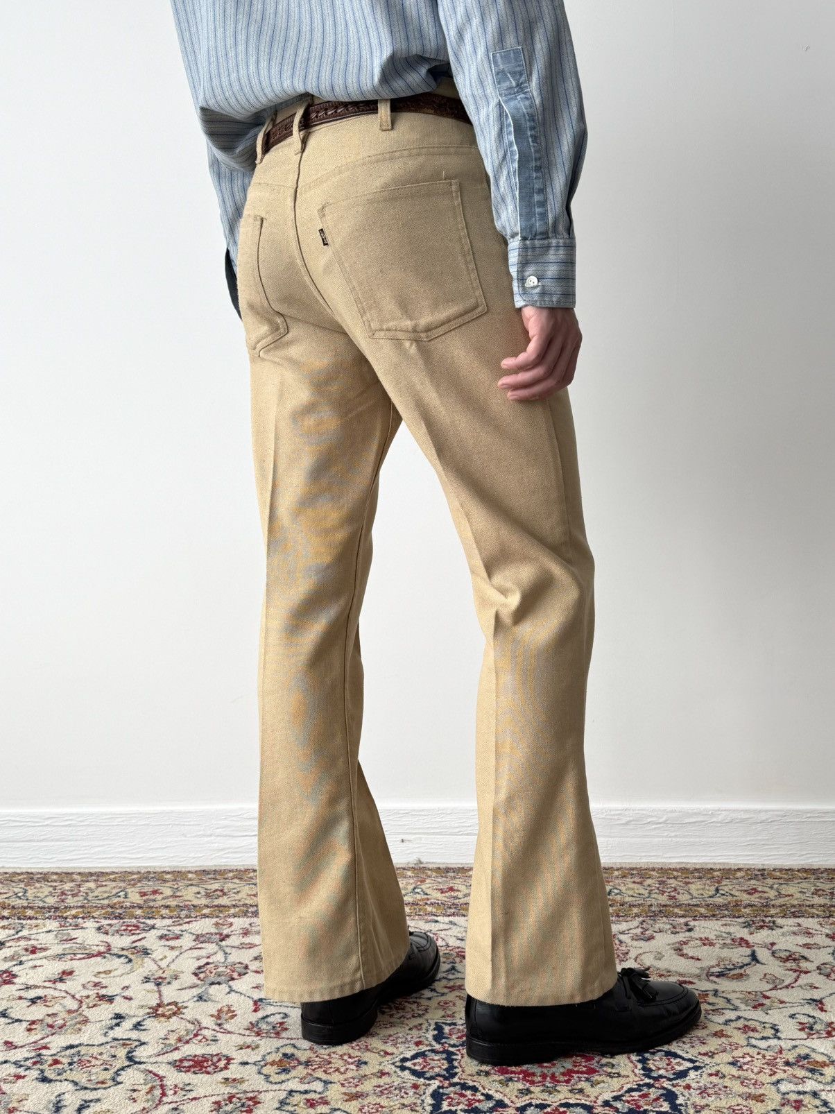 Levi's 1970s Vintage Levi’s Sta-Prest ‘BIG E’ Talon Hippie Pants Size US 30 / EU 46 - 1 Thumbnail
