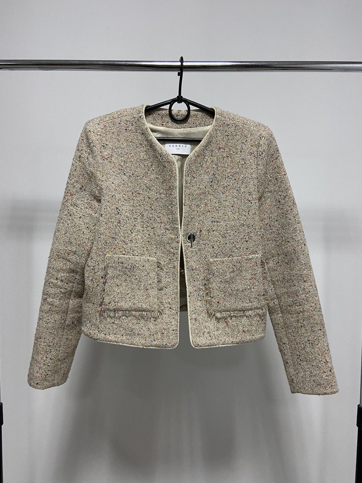 Sandro × Vintage Sandro tweed France Blazer Vintage wool luxury woman's Size M / US 6-8 / IT 42-44 - 1 Thumbnail