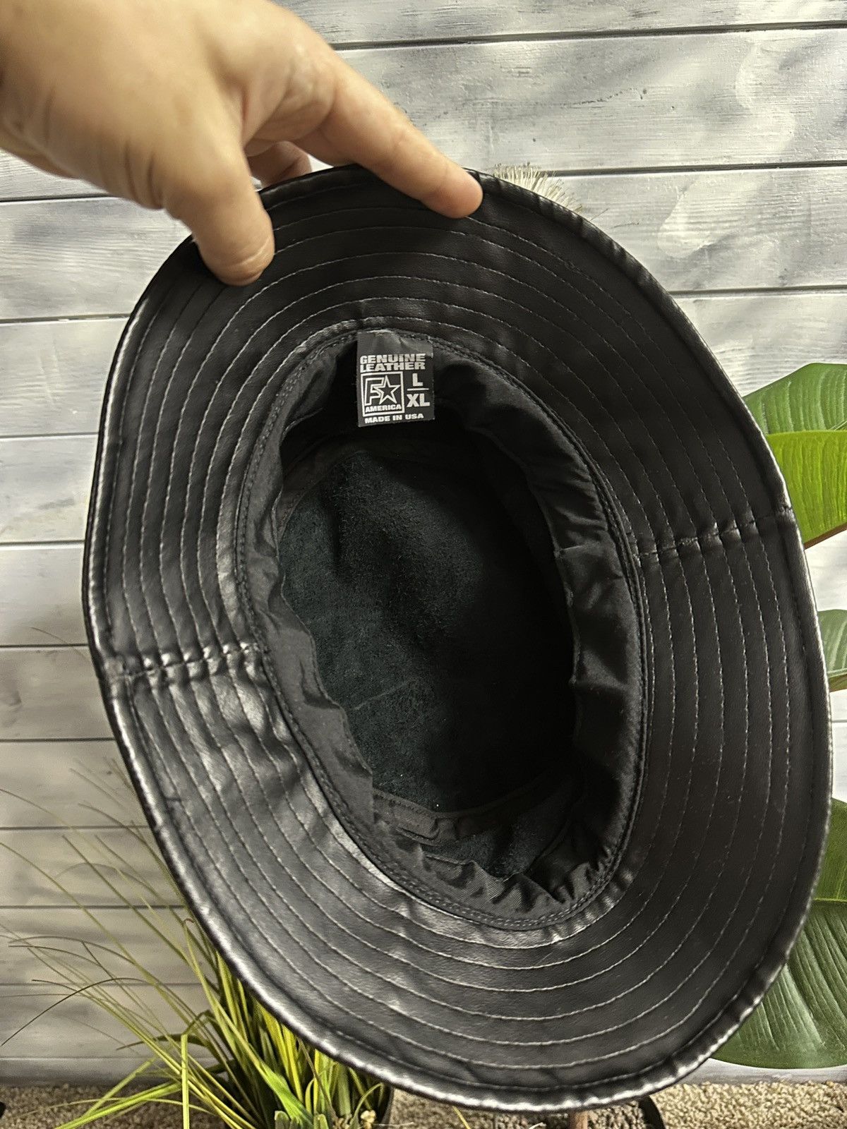 Other Rare Genuine Leather Hat Panama Made in USA Y2K Avant-Garde Size ONE SIZE - 4 Thumbnail