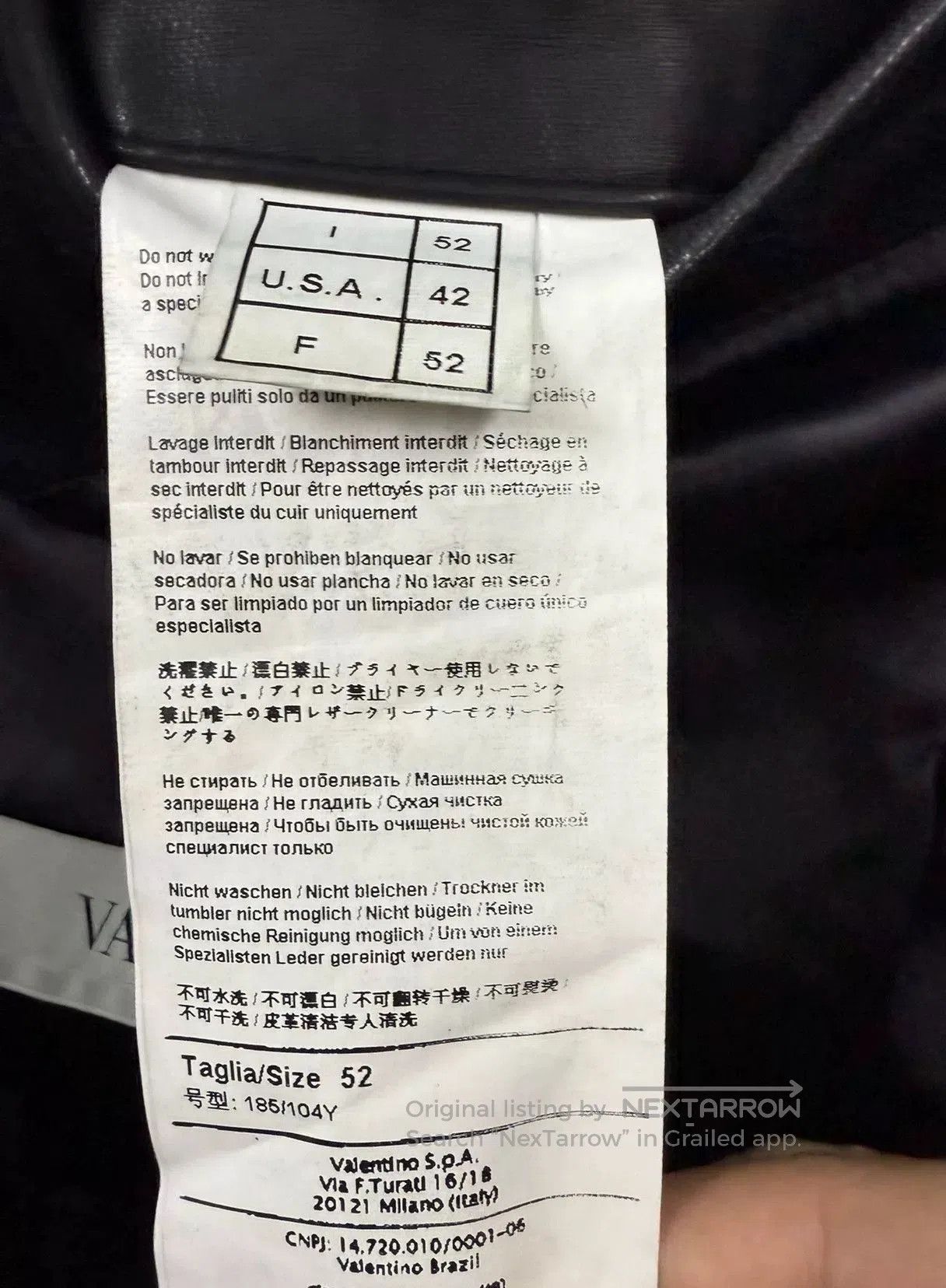 Valentino Valentino Men's Leather Jacket. Size US L / EU 52-54 / 3 - 5 Thumbnail