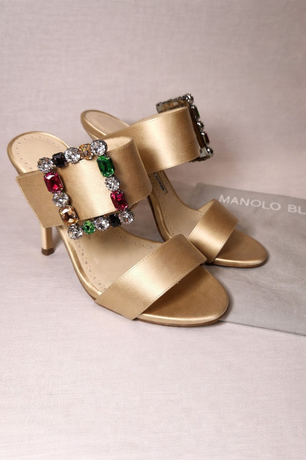 Manolo Blahnik Manolo Blahnik Verda 90 Satin Sandals Size US 6 / IT 36 - 4 Thumbnail