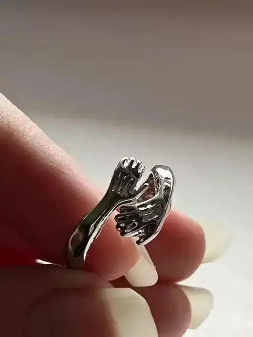 Jewelry × Vintage Vintage Hand Finger Ring Art SilverJewelry Size ONE SIZE - 2 Thumbnail