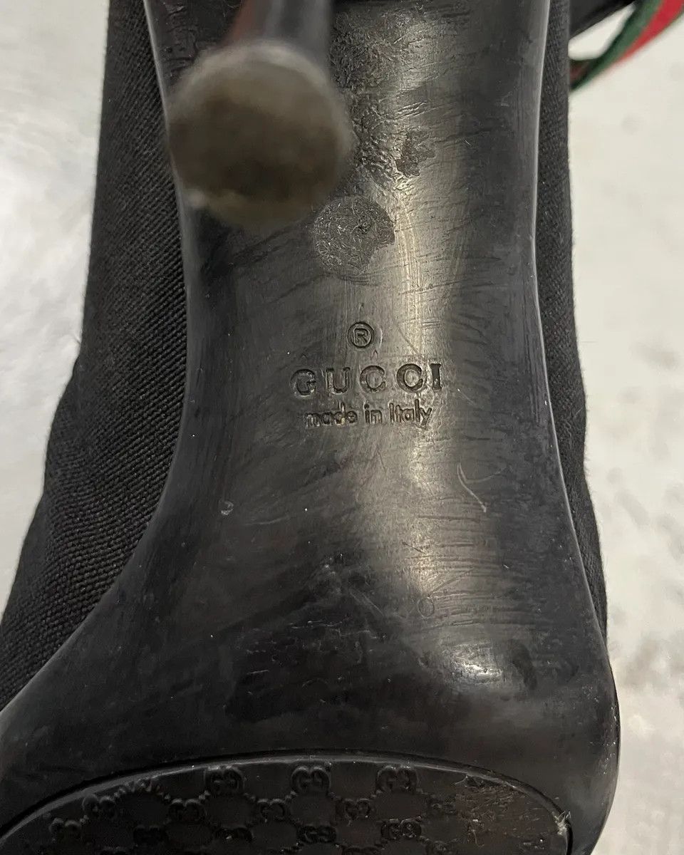 Gucci Gucci Black Hybrid Leather Heels Size US 7.5 / IT 37.5 - 9 Thumbnail