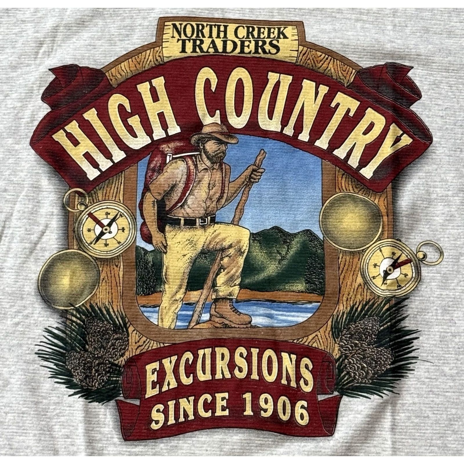 Vintage VINTAGE North Creek Traders Shirt XL Gray 90s High Country Excursions Graphic Print Crew Neck Hiker USA Mens Size US XL / EU 56 / 4 - 3 Thumbnail