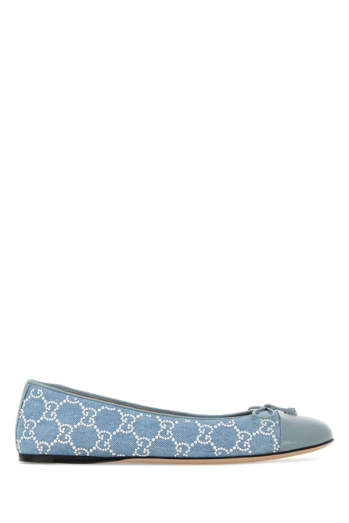 Gucci Embellished Denim Ballerinas Size US 8.5 / IT 38.5 - 1 Thumbnail