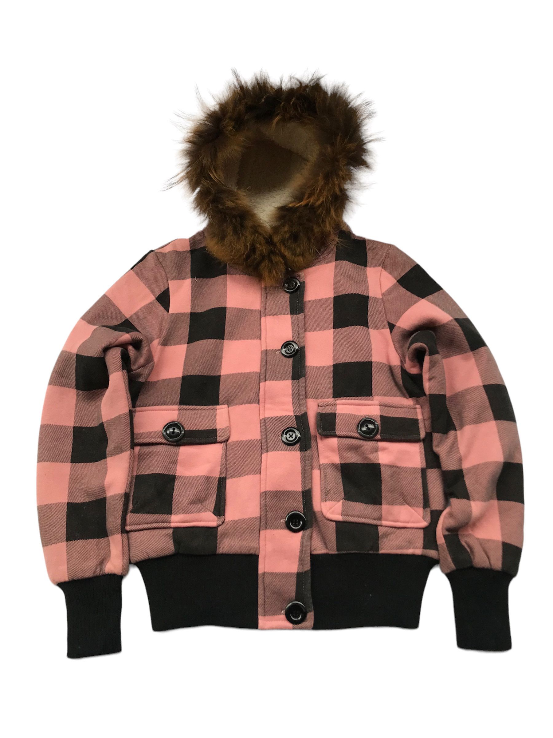 Japanese Brand Japanese Brand Fur Plaid Cargo Hoodie By Close Up Size US M / EU 48-50 / 2 - 3 Thumbnail