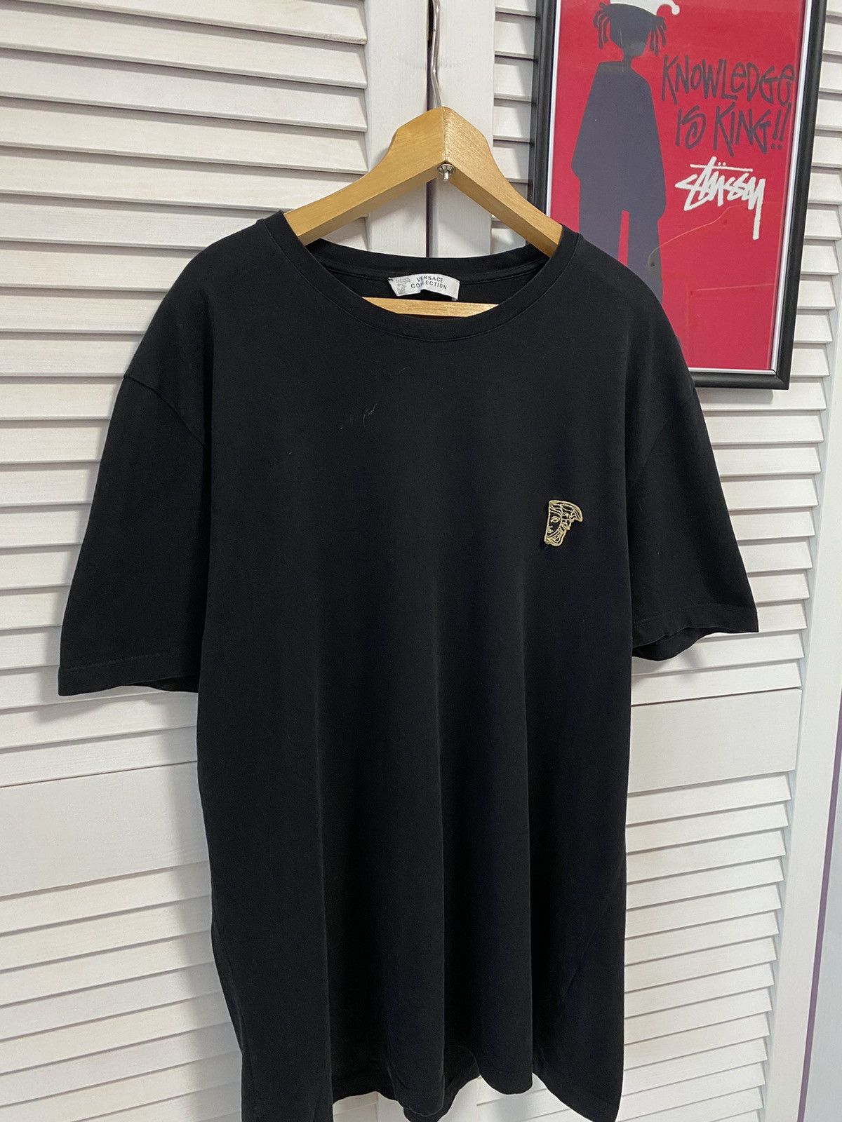 Versace × Vintage T-Shirt Tee Black Versace Mini Logo Medusa Minimal Size US M / EU 48-50 / 2 - 2 Thumbnail