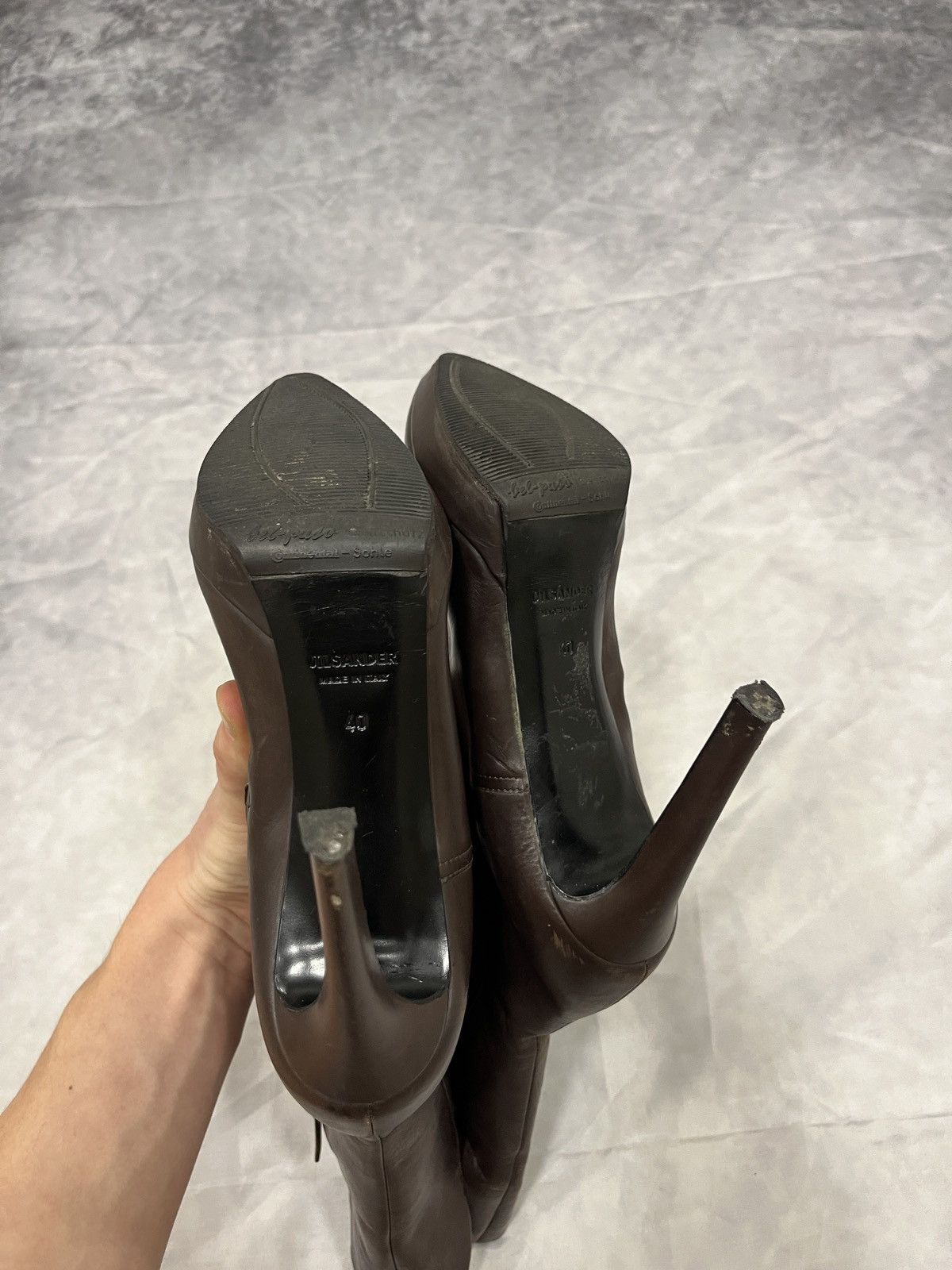 Jil Sander Jil Sander Brown Leather Platform High Heel Boots Size US 10 / IT 40 - 14 Thumbnail