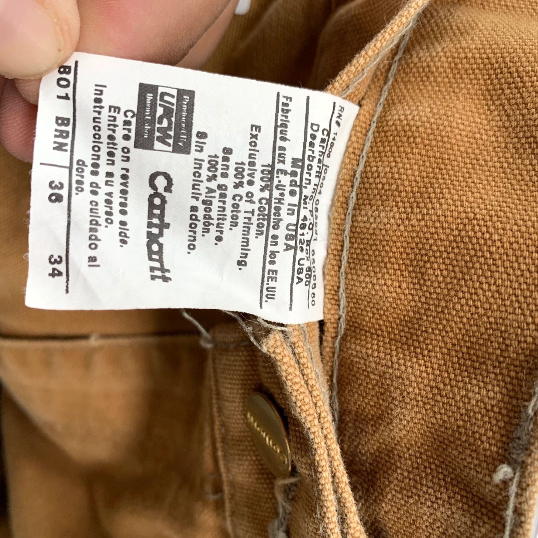 Carhartt VINTAGE Carhartt Pants 36x34 36x33 Brown Utility Union USA 5-Pocket Carpenter Workwear Mens Pants Brown Carhartt Vintage USA Size US 36 / EU 52 - 5 Thumbnail
