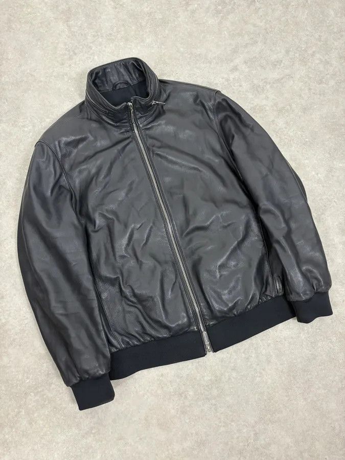 Emporio Armani SS2019 Emporio Armani Black Leather Minimalist Jacket Size US S / EU 44-46 / 1 - 4 Thumbnail