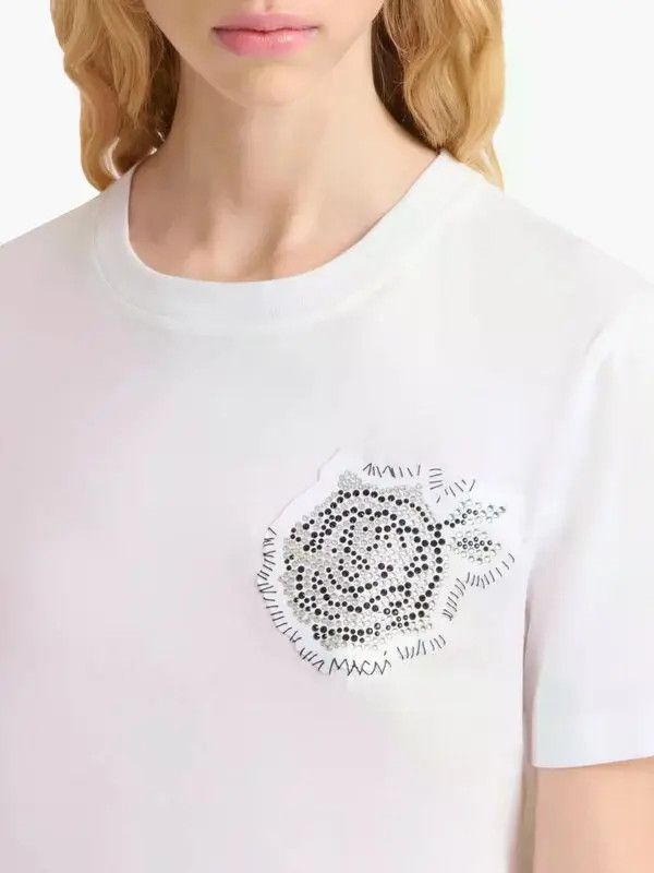Marni o1w1db10426 Patch-Detail T-Shirt in White Size L / US 10 / IT 46 - 5 Thumbnail