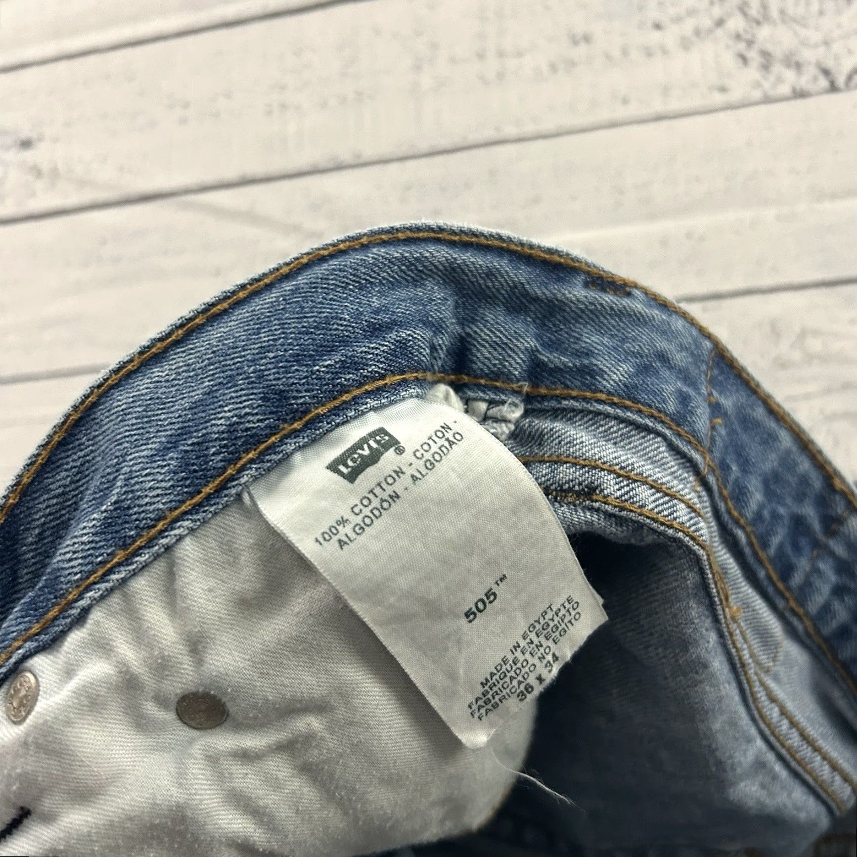 Levi's Levi's 505 Regular Fit Jeans Denim Blue 36x34 Men Straight Medium Wash 34 Inseam Blue Jeans Mens 505 Regular Fit Levi's Jeans Size US 34 / EU 50 - 6 Thumbnail