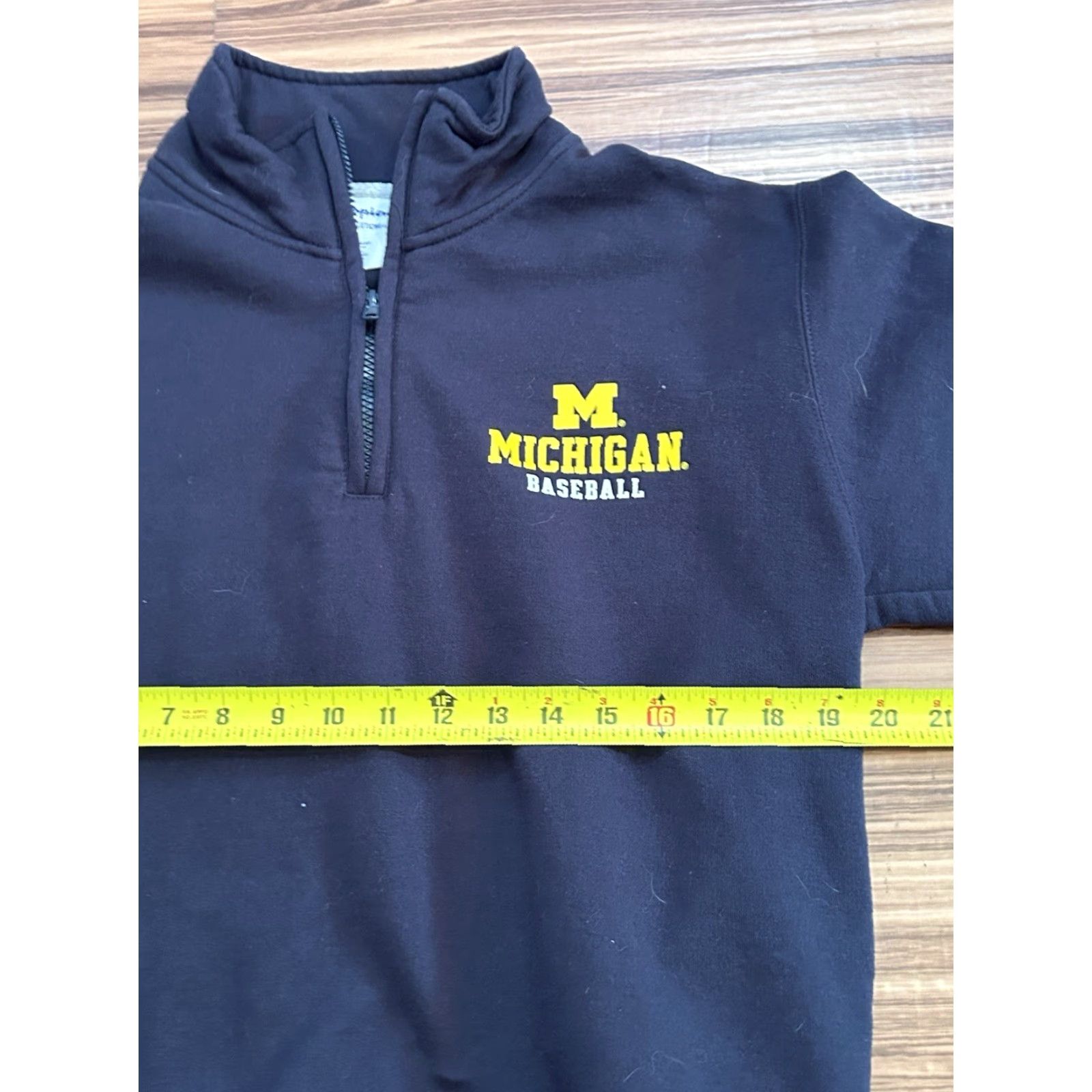 Champion VINTAGE Champion Michigan Wolverines Baseball 1/4 Zip Sweatshirt M Blue Logo Graphic Print Men 90s College Sports Sweater Size US M / EU 48-50 / 2 - 3 Thumbnail