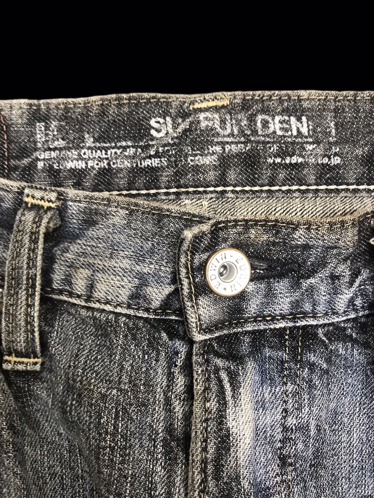 Edwin 💥90s STYLE💥VTG EDWIN 505 RUDE STYLE DIRTY DENIM F374 Size US 31 - 5 Thumbnail