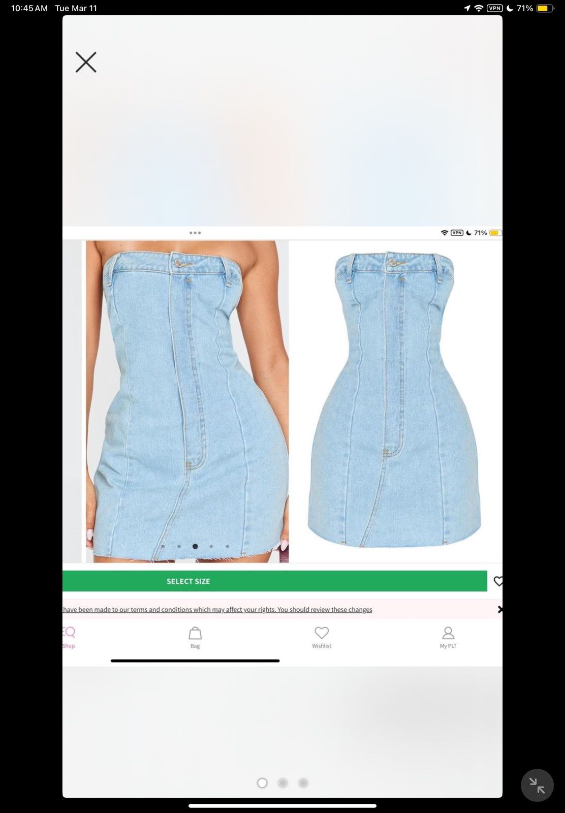 PrettyLittleThing Pretty Little Thing Light Denim Tube Top dress Size XXS / US 00 / IT 34 - 1 Thumbnail