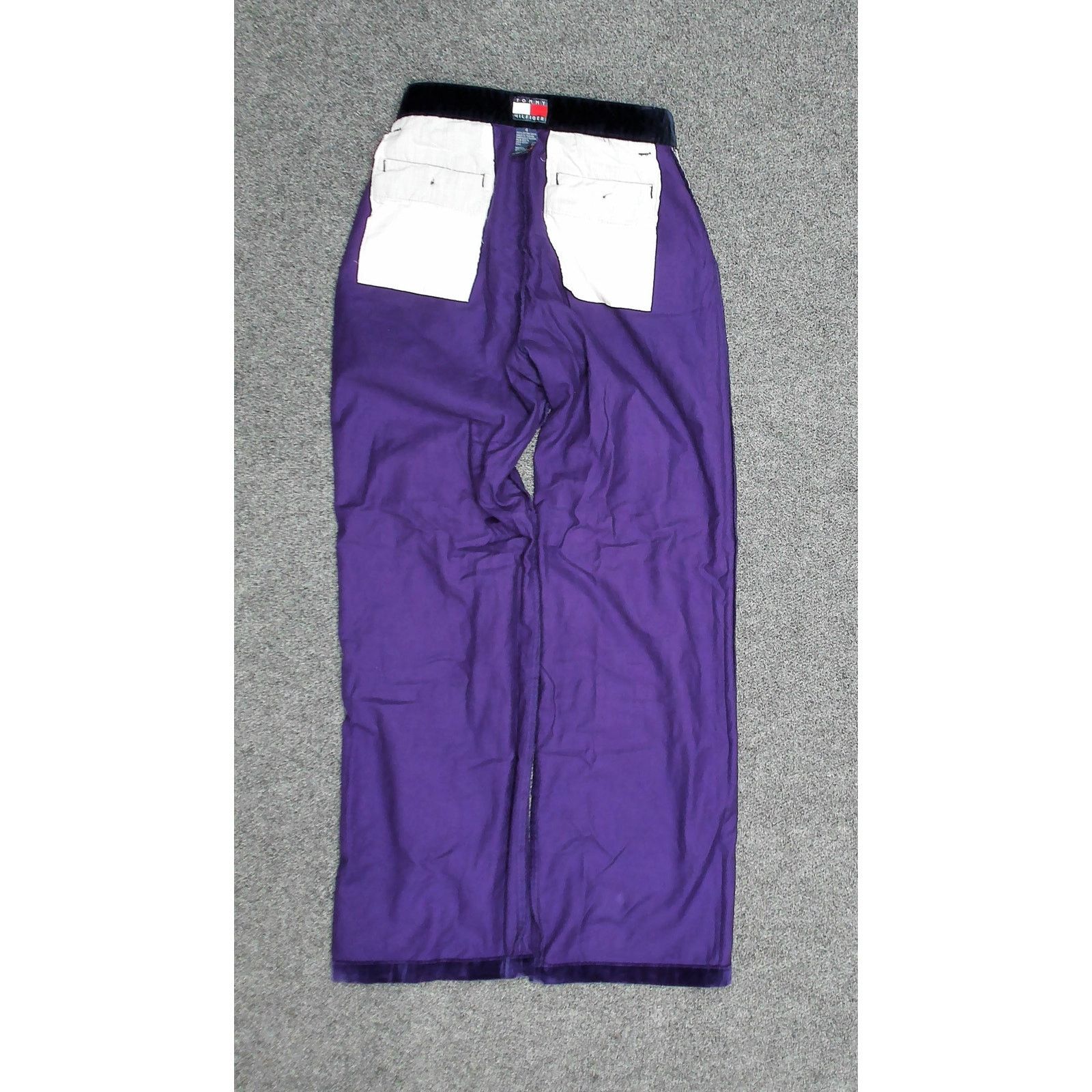 Tommy Hilfiger 90s Tommy Hilfiger Purple Velvet Wide Leg Pants 4 Size 27" / US 4 / IT 40 - 5 Thumbnail