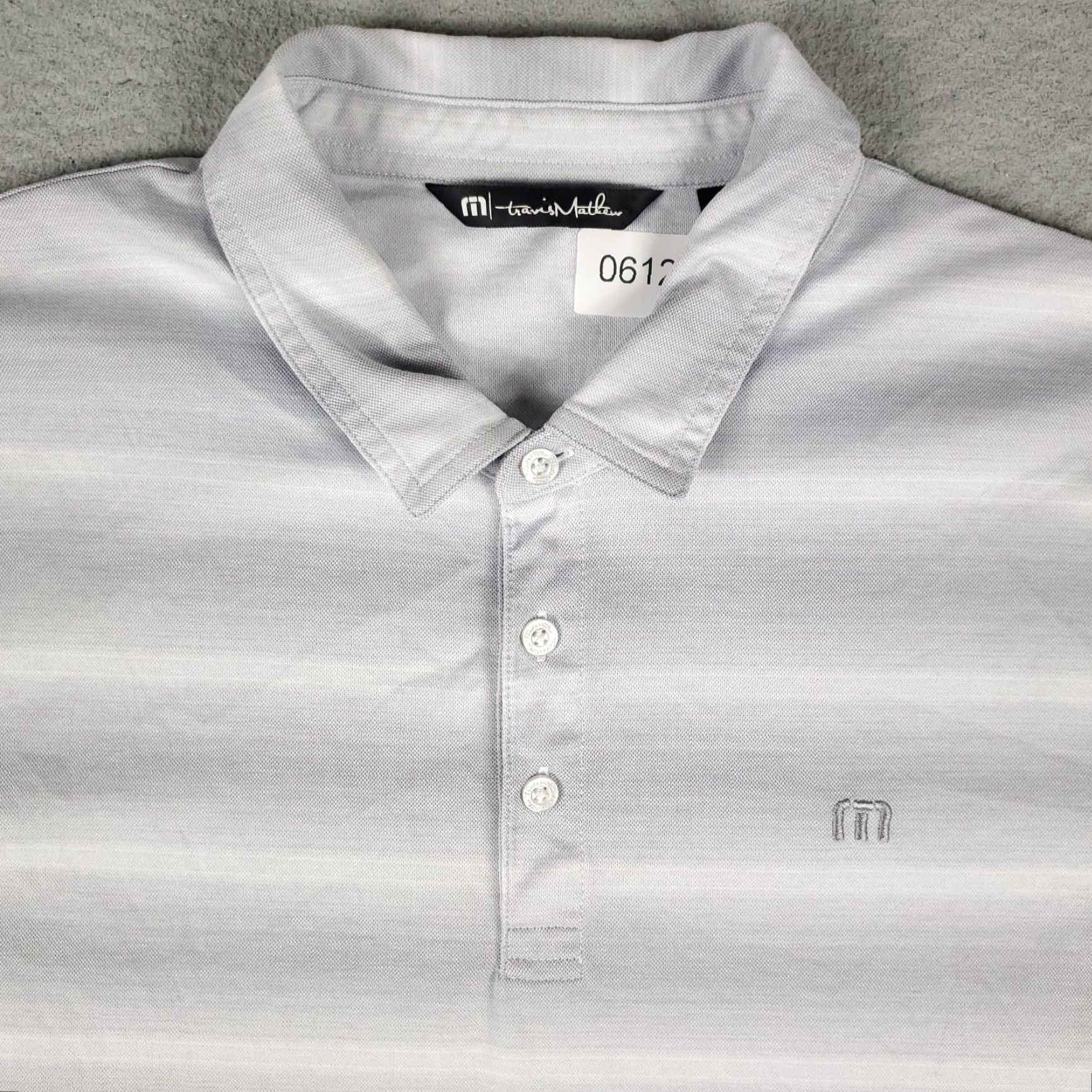 TravisMathew Travis Mathew Polo Shirt Mens XL Gray Striped Casual Golf Short Sleeve Size US XL / EU 56 / 4 - 2 Thumbnail