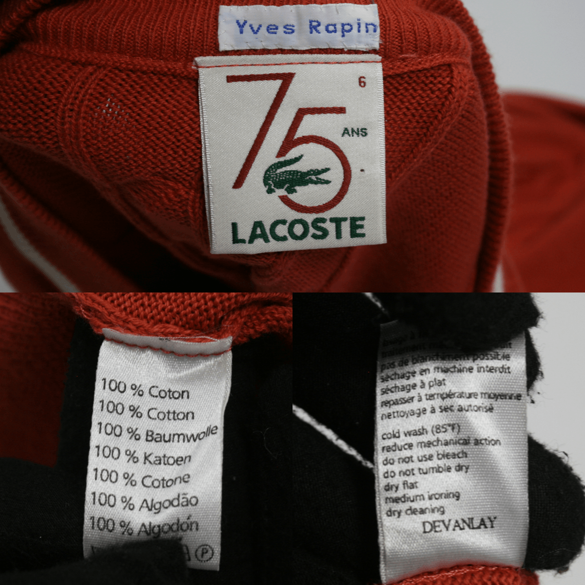 Lacoste Rolland Garros 75 Ans Cable Knit Vest Size US M / EU 48-50 / 2 - 7 Thumbnail