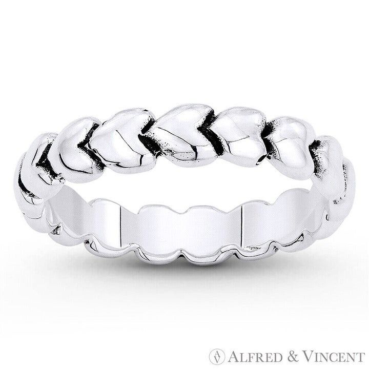 Other Multi-Heart Charm Eternity Ring in .925 Sterling Silver Size ONE SIZE - 1 Preview