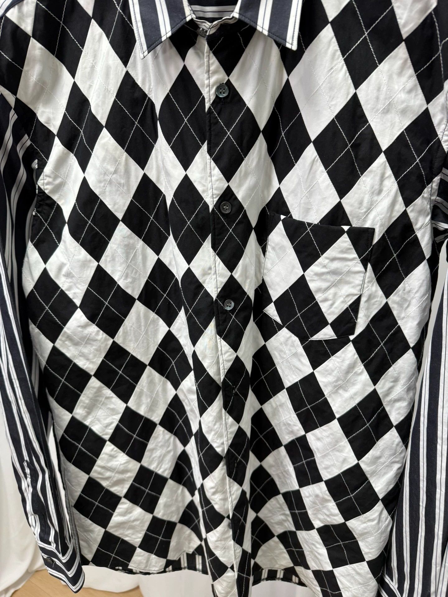 Comme des Garcons Comme des garcons shirt, plaid patchwork heavy-duty shirt Size US L / EU 52-54 / 3 - 4 Thumbnail