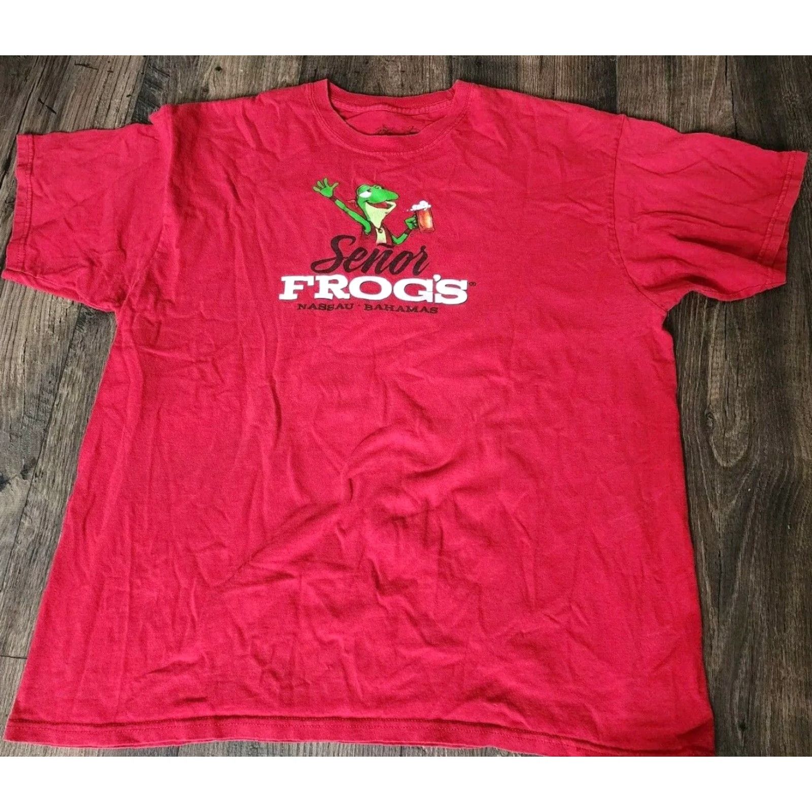 Doublet Senor Frogs Red Graphic Tee Mens XL Short Sleeve Cotton Distressed Bacteria Water Size US XL / EU 56 / 4 - 2 Thumbnail