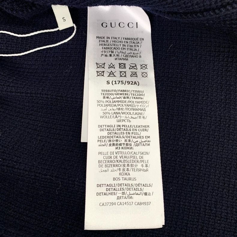 Gucci Gucci Dark blue red green webbing wool V-neck long-sleeved Size US S / EU 44-46 / 1 - 8 Thumbnail