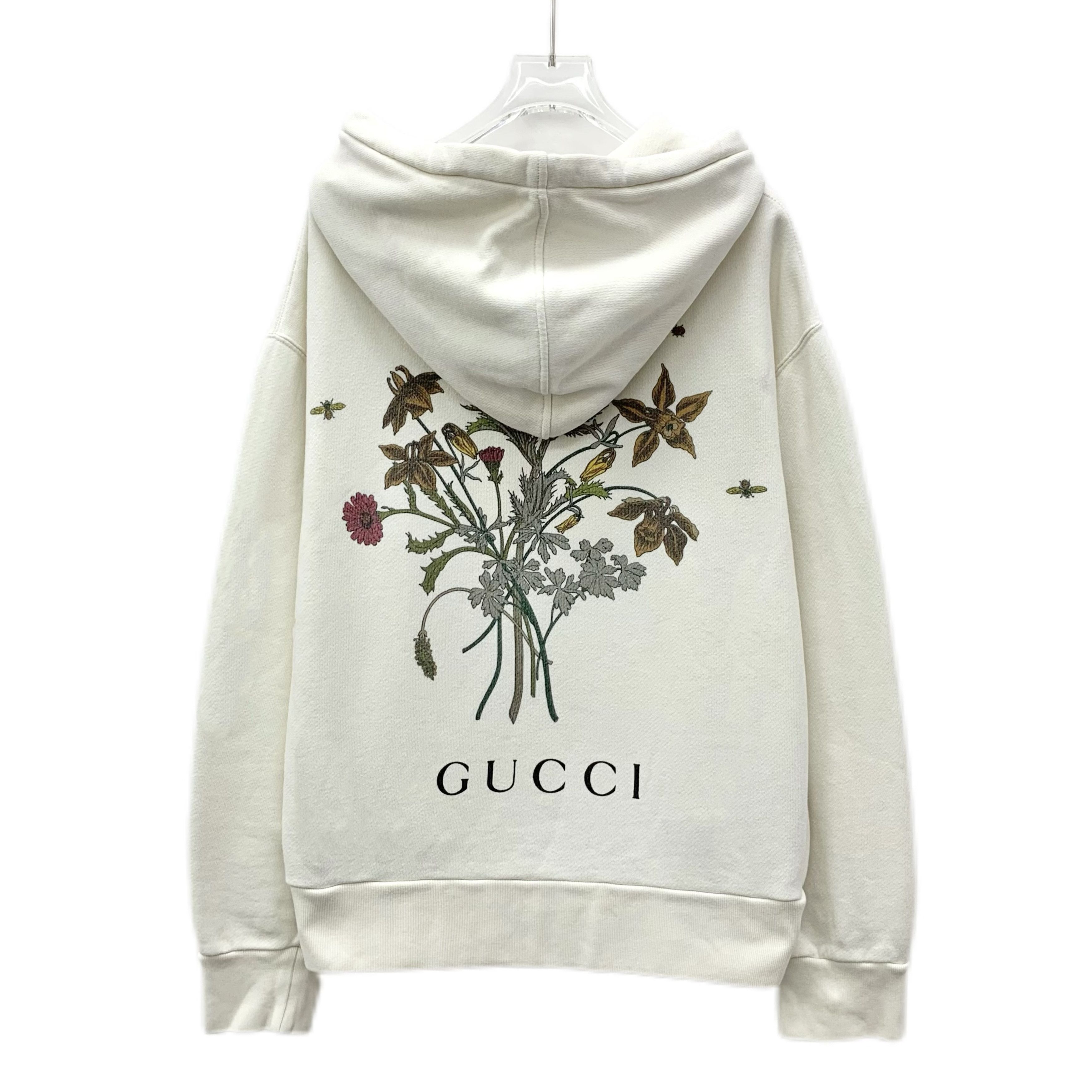 Gucci Gucci Beige Flute Player Floral Hoodie (Size XS) Size XS / US 0-2 / IT 36-38 - 8 Thumbnail
