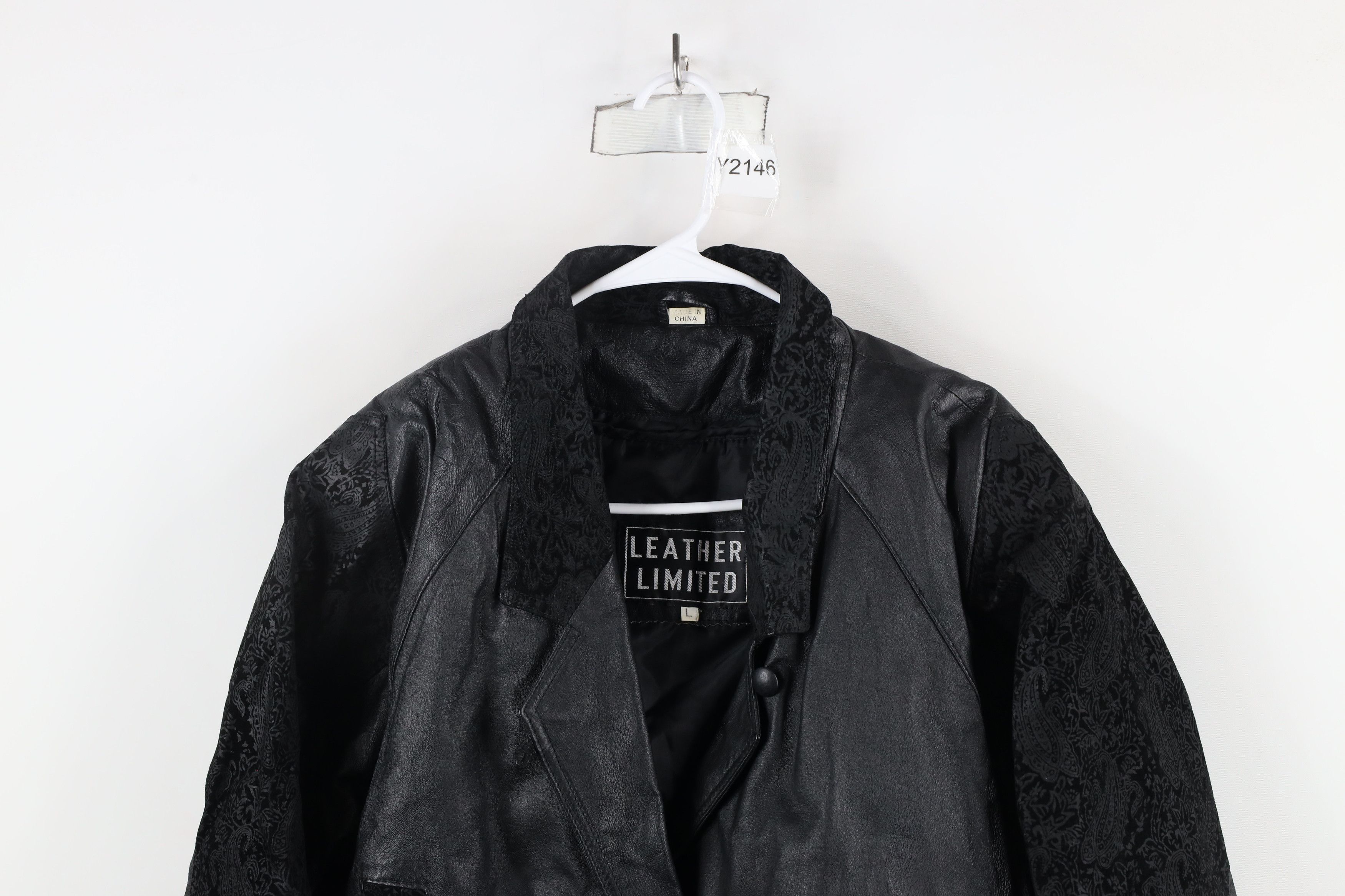 Vintage Vintage 90s Streetwear Goth Leather Bomber Jacket Black Size L / US 10 / IT 46 - 2 Thumbnail