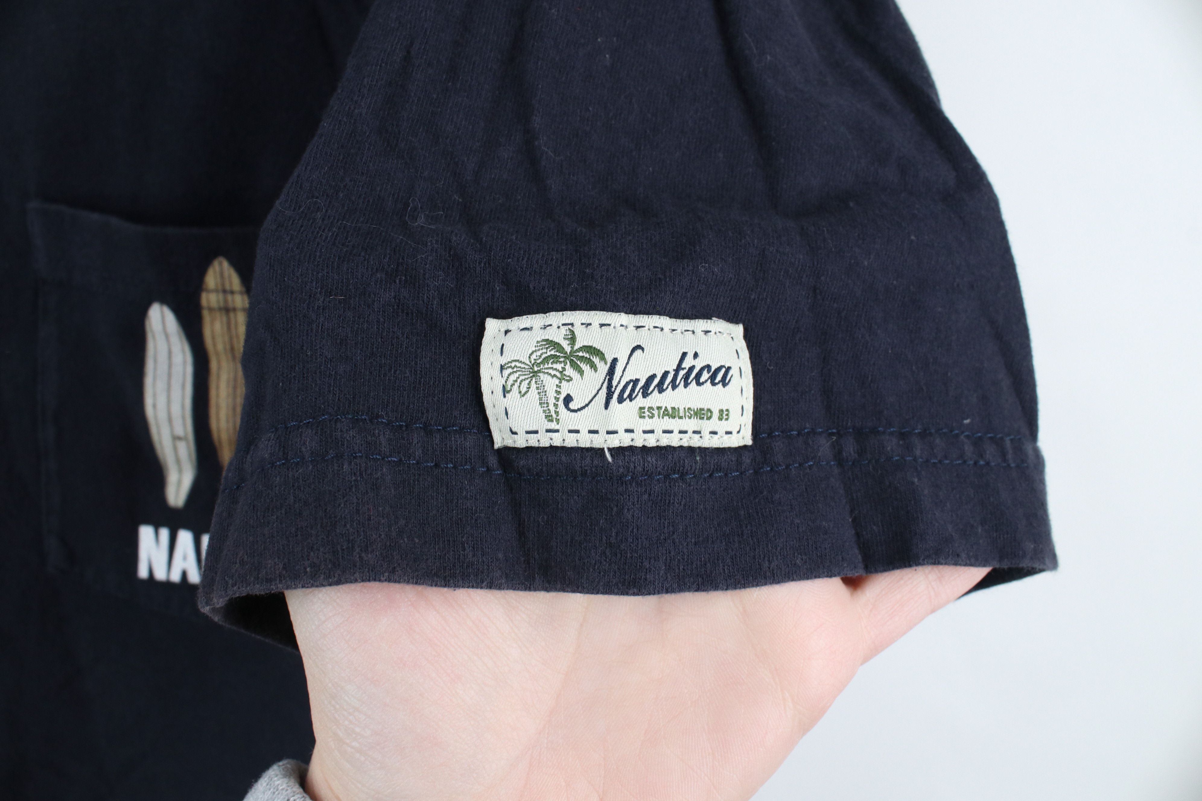 Nautica × Vintage Vintage Y2K Nautica Out Surfing Surfboard Pocket T-Shirt Size US XL / EU 56 / 4 - 4 Thumbnail