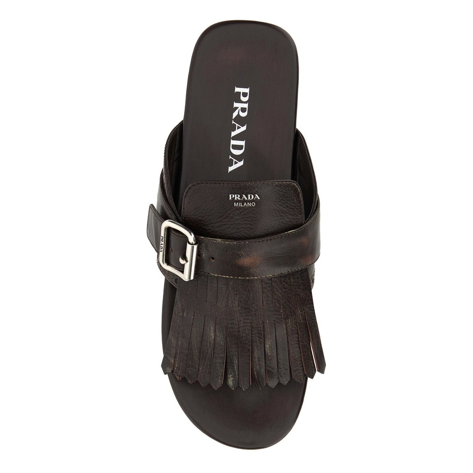 Prada PRADA Shuffle Thong Dark Brown Leather Slippers New And Auth Size US 6 / IT 36 - 4 Thumbnail