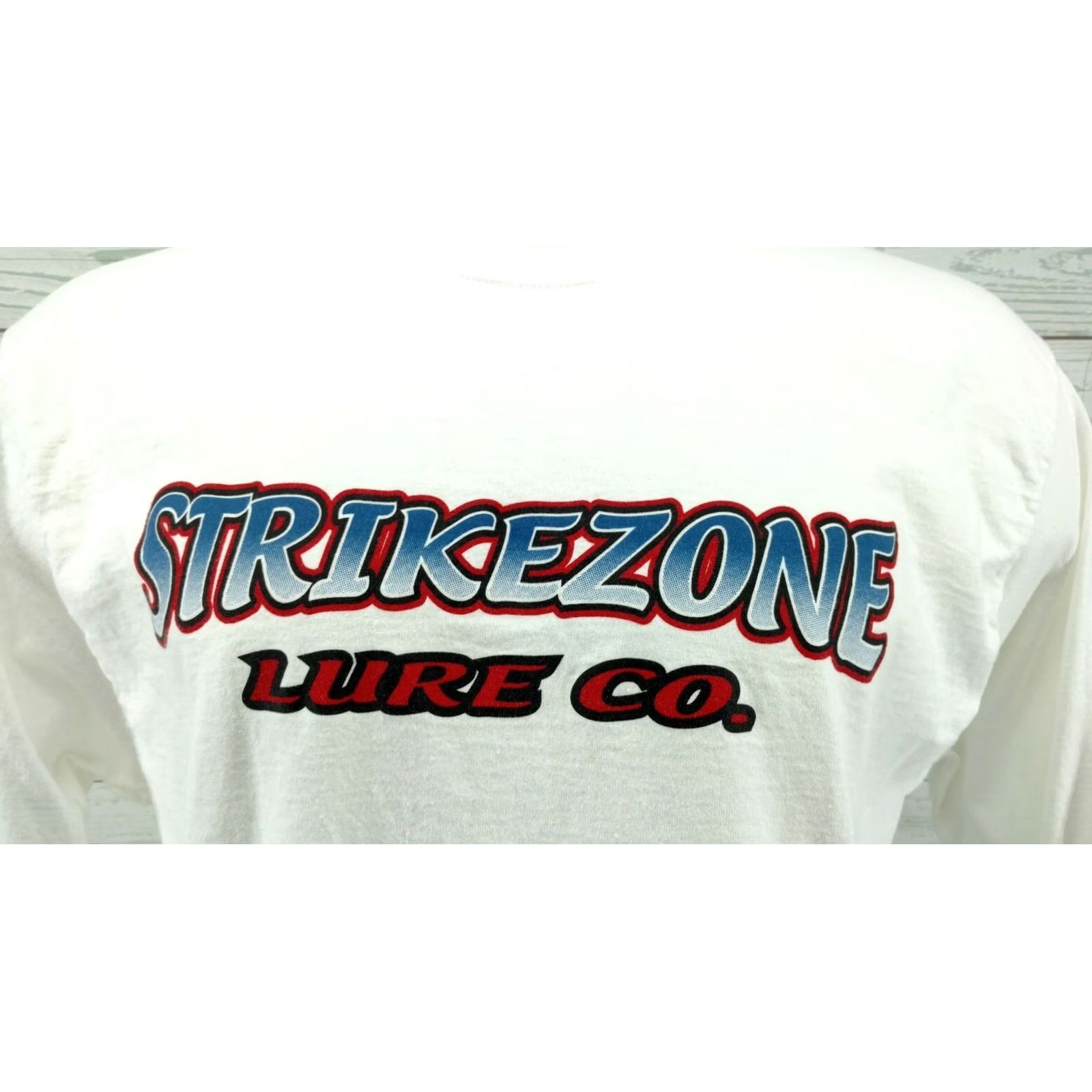 Vintage Strikezone Lure co. Long Sleeve Shirt Mens Size Large White Size US L / EU 52-54 / 3 - 2 Thumbnail