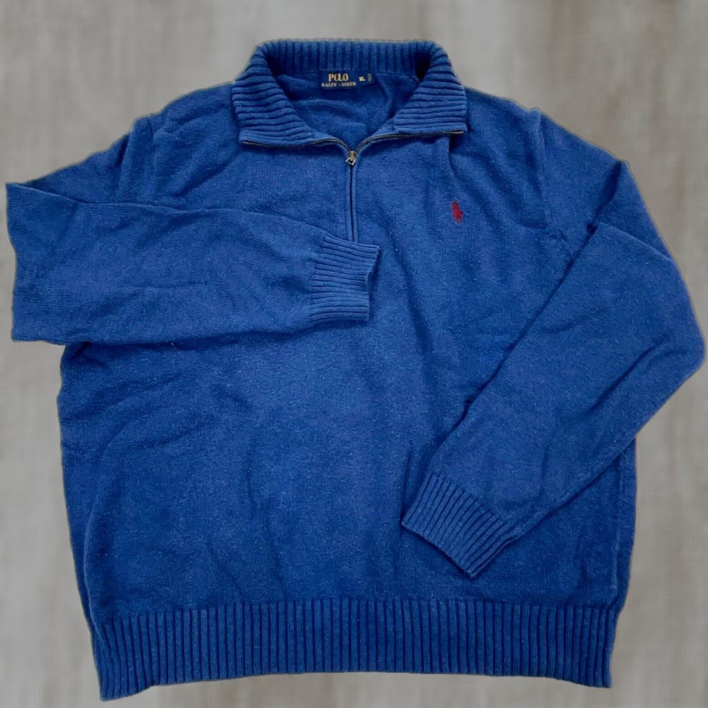 Polo Ralph Lauren Polo Ralph Lauren Sweater Men XL Blue Pullover Knit 1/4 Zip Heavyweight Classic Preppy Style Size US XL / EU 56 / 4 - 1 Thumbnail