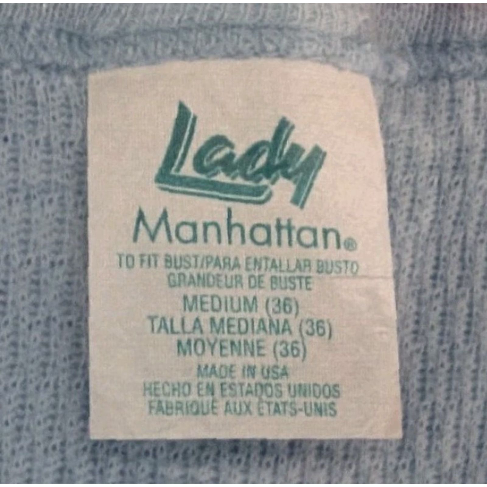 Vintage VINTAGE Lady Manhattan Crew Neck Long Sleeve Thermal Shirt Blue M Womens 1990s USA Made Size M / US 6-8 / IT 42-44 - 2 Thumbnail