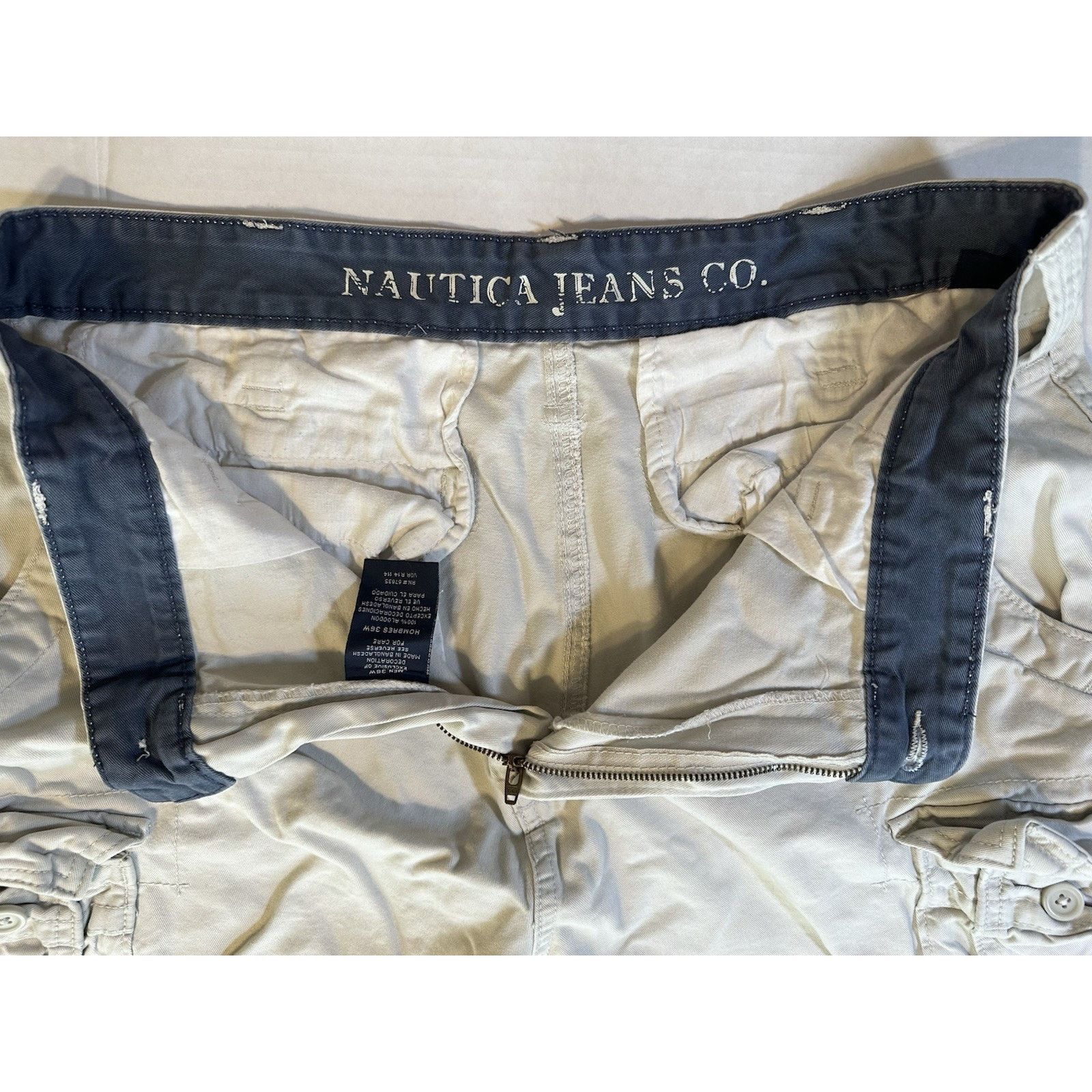 Nautica Nautica Cargo Chino Shorts Cream 36W Pocket Utility Gorpcore Size US 36 / EU 52 - 8 Thumbnail
