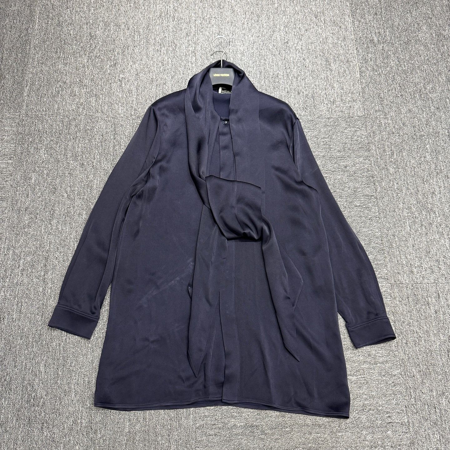 Saint Laurent Paris Saint Laurent Solid Stand Collar Shirt Navy Size 41 Size US L / EU 52-54 / 3 - 1 Thumbnail