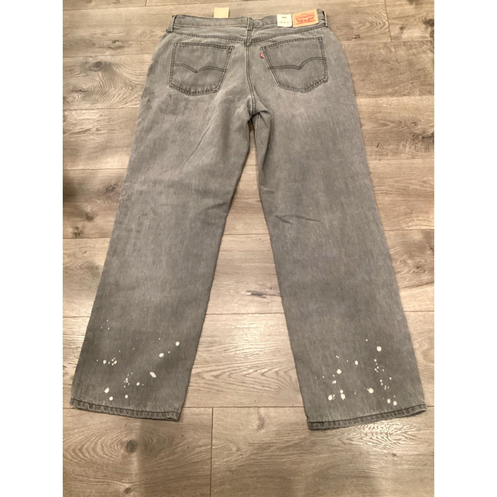 Levi's Levi's Jeans 32 Gray/Black Splatter Straight Leg 100% Cotton Denim Womens Regular Inseam 29" Size US 32 / EU 48 - 7 Thumbnail
