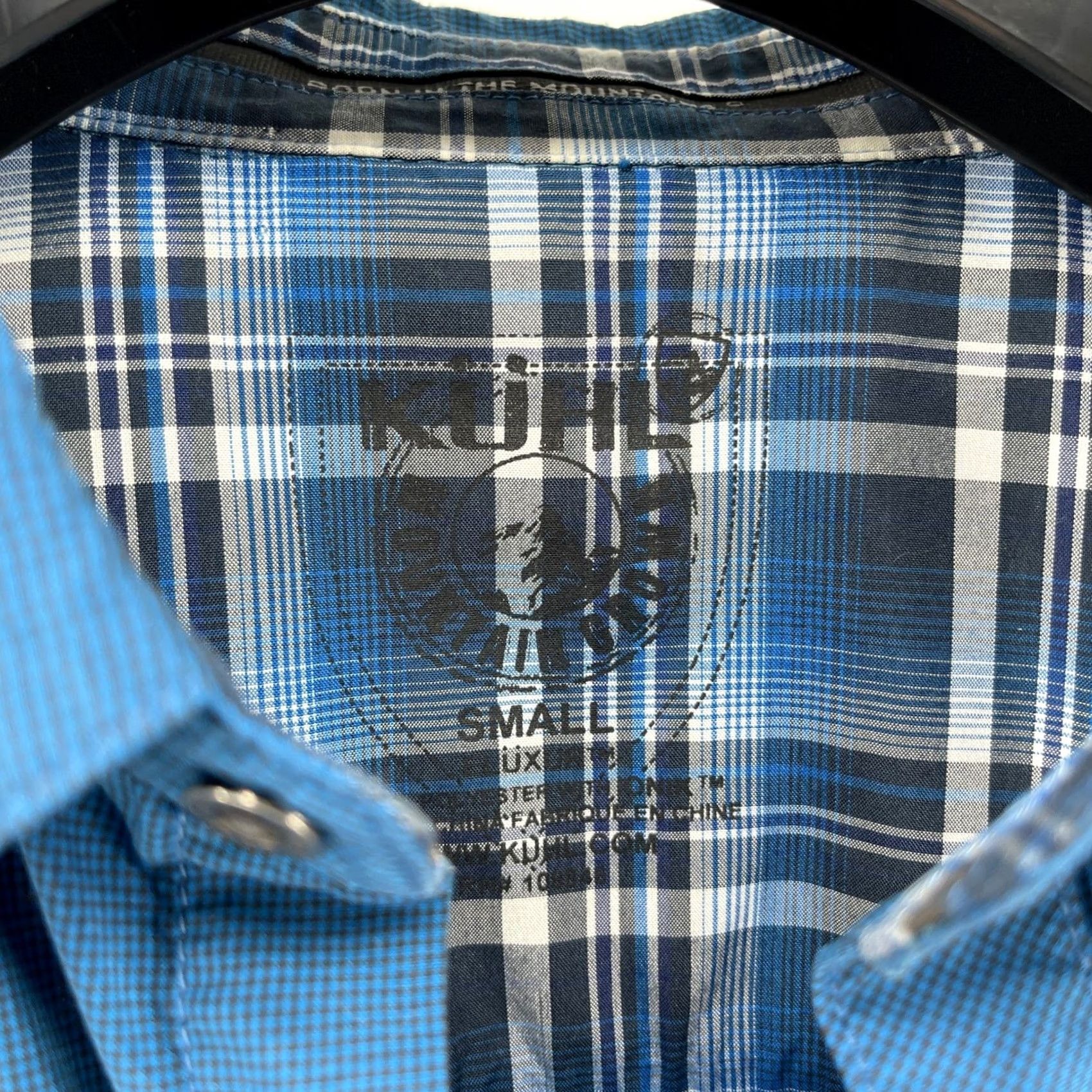 Vintage Kuhl Mens Short Sleeve Button Up Outdoor Adventure Blue Check Shirt Size US S / EU 44-46 / 1 - 5 Thumbnail