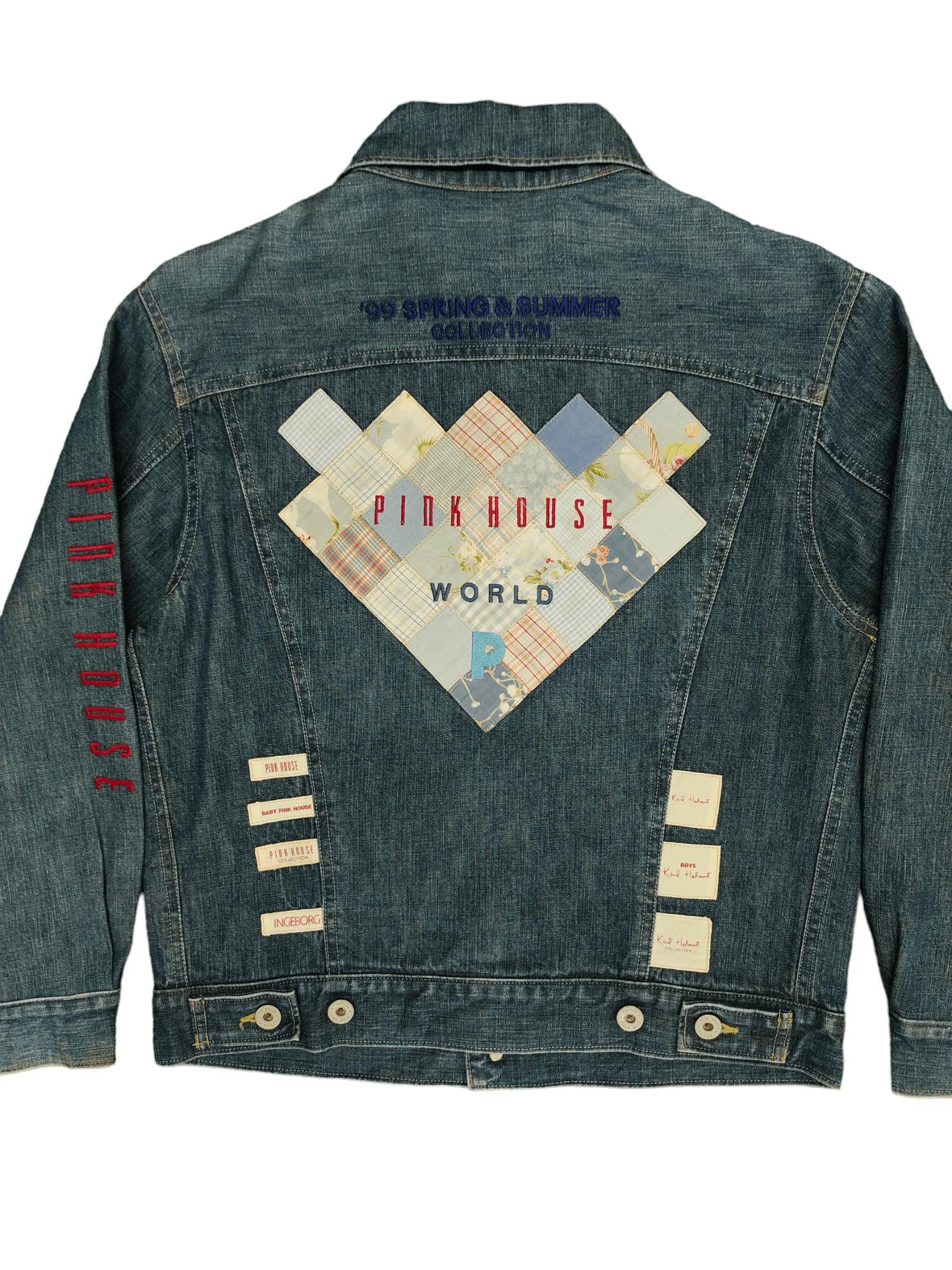 Karl Helmut SS99 Pink House World Patchwork Denim Jacket Karl Helmut Size M / US 6-8 / IT 42-44 - 2 Thumbnail