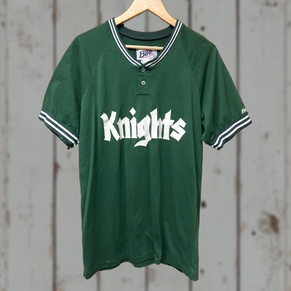 Vintage VINTAGE Bike Green Knights College Beer League Baseball Jersey RINGER Shirt XL 1980s Sportswear Mens Size US XL / EU 56 / 4 - 1 Thumbnail